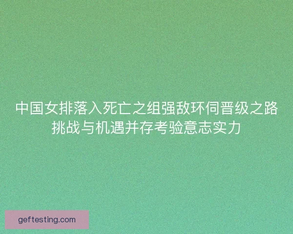 中国女排落入死亡之组强敌环伺晋级之路挑战与机遇并存考验意志实力