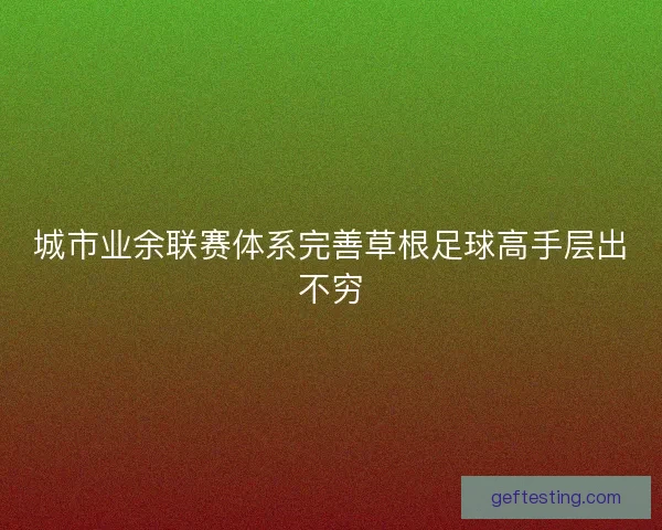 城市业余联赛体系完善草根足球高手层出不穷