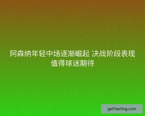 阿森纳年轻中场逐渐崛起 决战阶段表现值得球迷期待